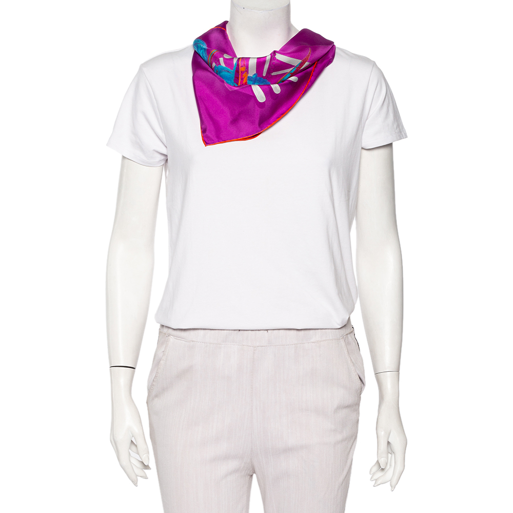 

Hermes Purple Mexique Silk Scarf