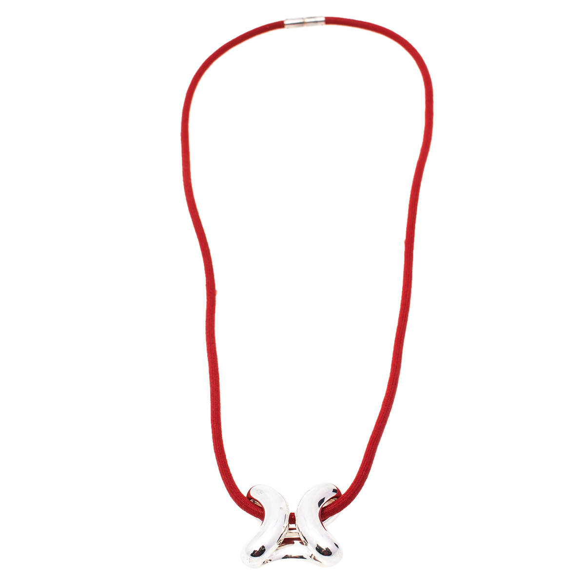 

Hermès Sterling Silver Lima Pendant Cord Necklace