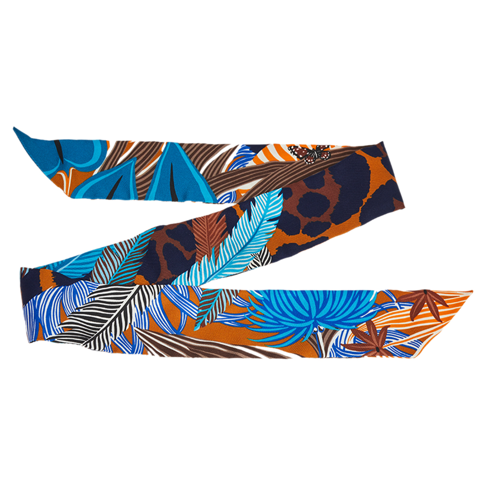 

Hermès Multicolor Jaguar Quetzal Silk Twilly