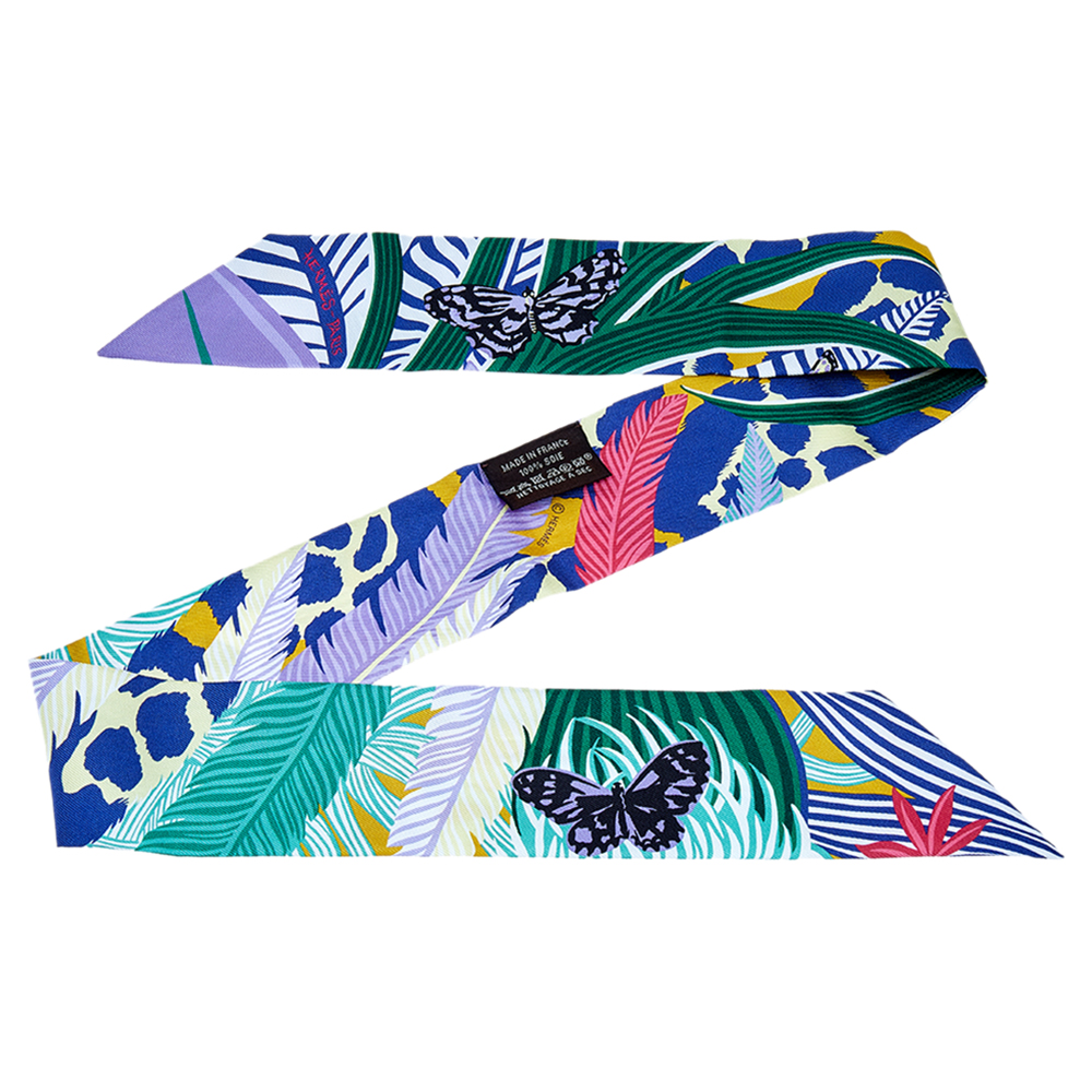 

Hermès Multicolor Jaguar Quetzal Silk Twilly