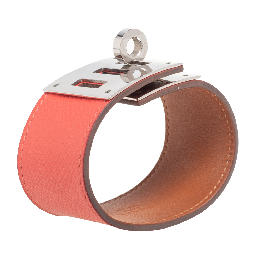 

Hermès Coral Leather Kelly Dog Bracelet, Orange