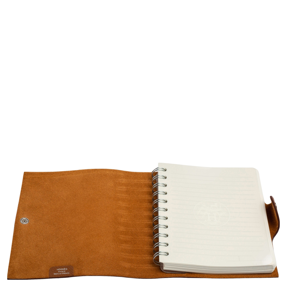 

Hermes Gold Togo Leather Ulysses Small Agenda Notebook, Brown