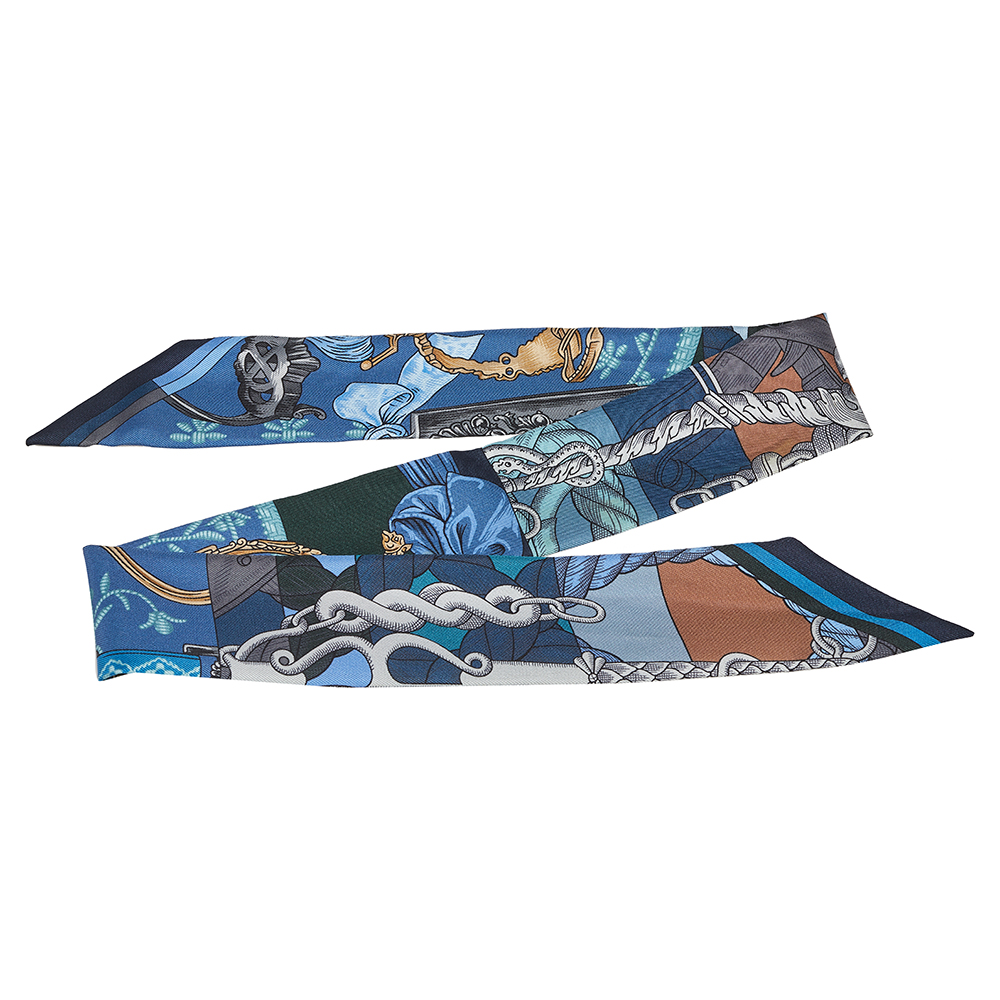 

Hermes Multicolor Printed Silk Twilly