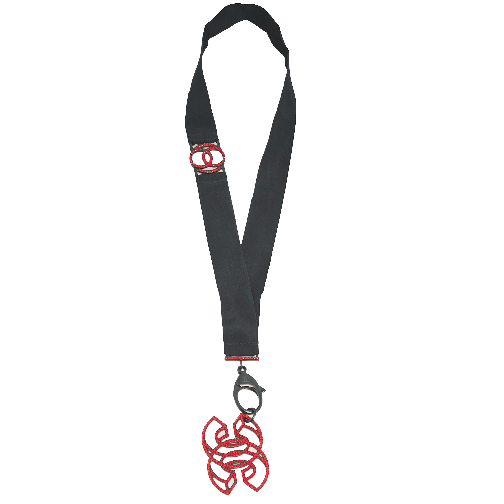 

Chanel Black Tone Crystal CC Pendant Lanyard Necklace