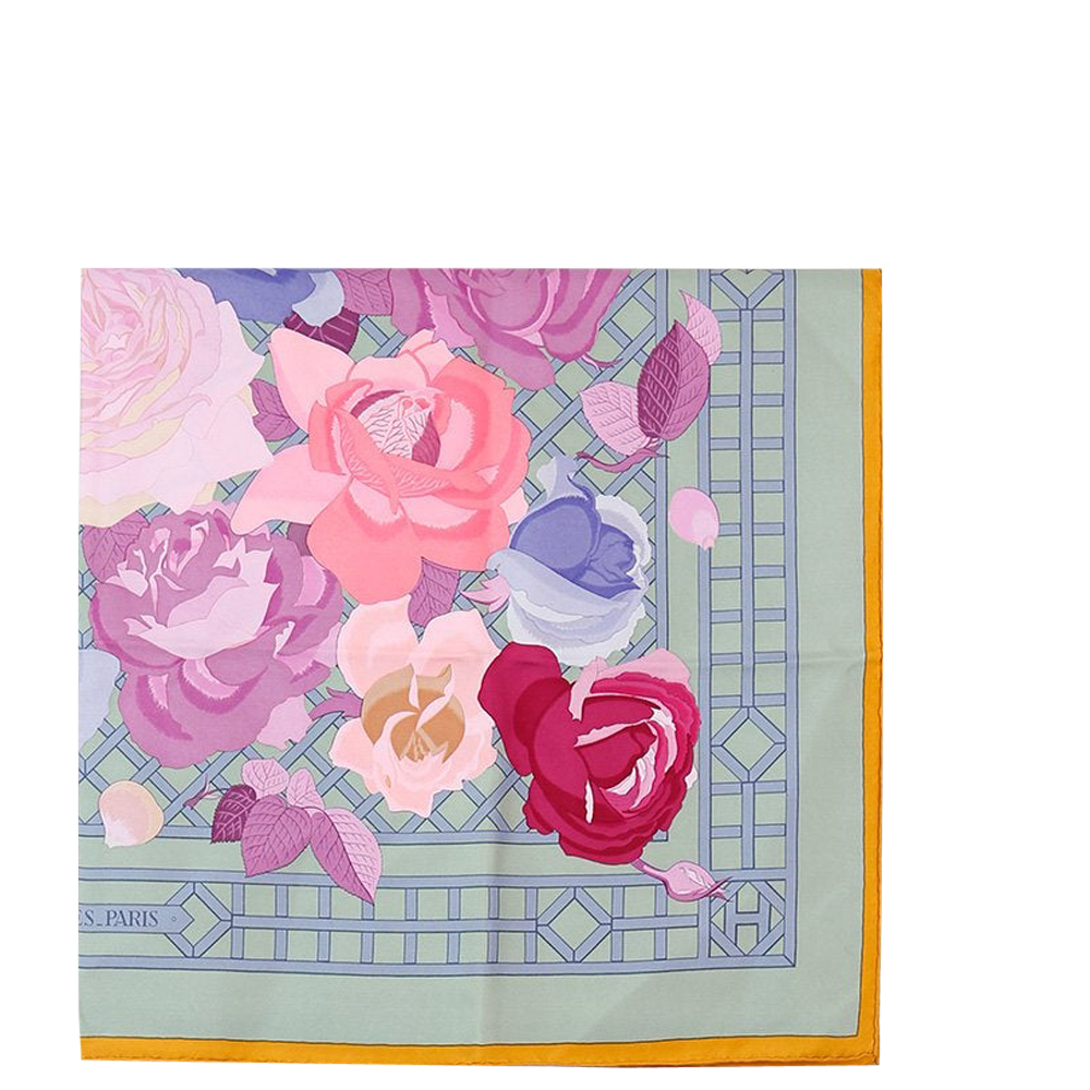 

Hermes Pink Roseraie By Christiane Vauzelle Silk Scarf