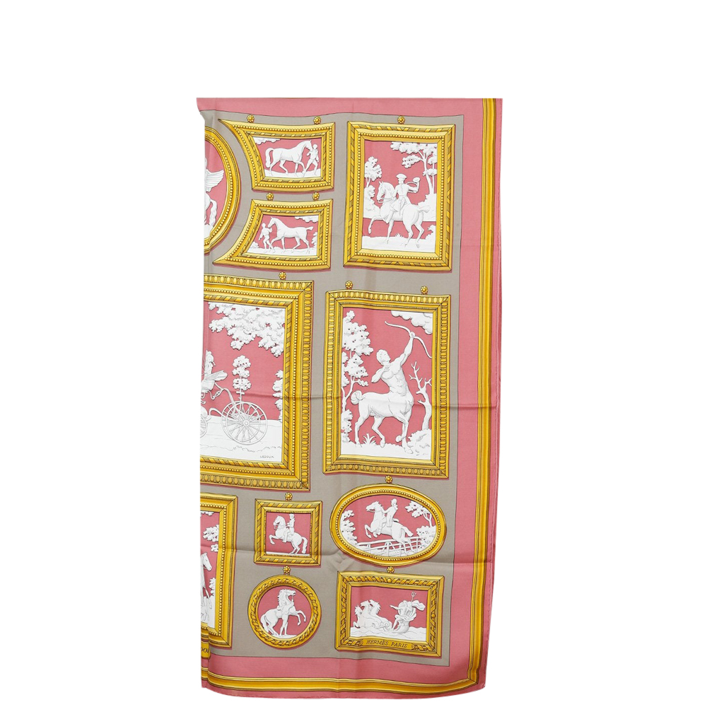 

Hermes Pink Wedgwood By Philippe Ledoux Silk Scarf