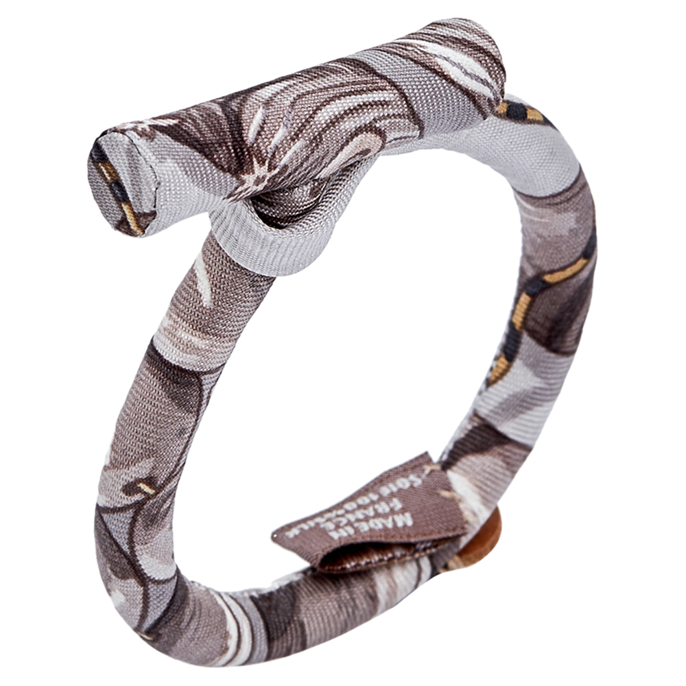 

Hermès Grey Petit H Silk Bracelet