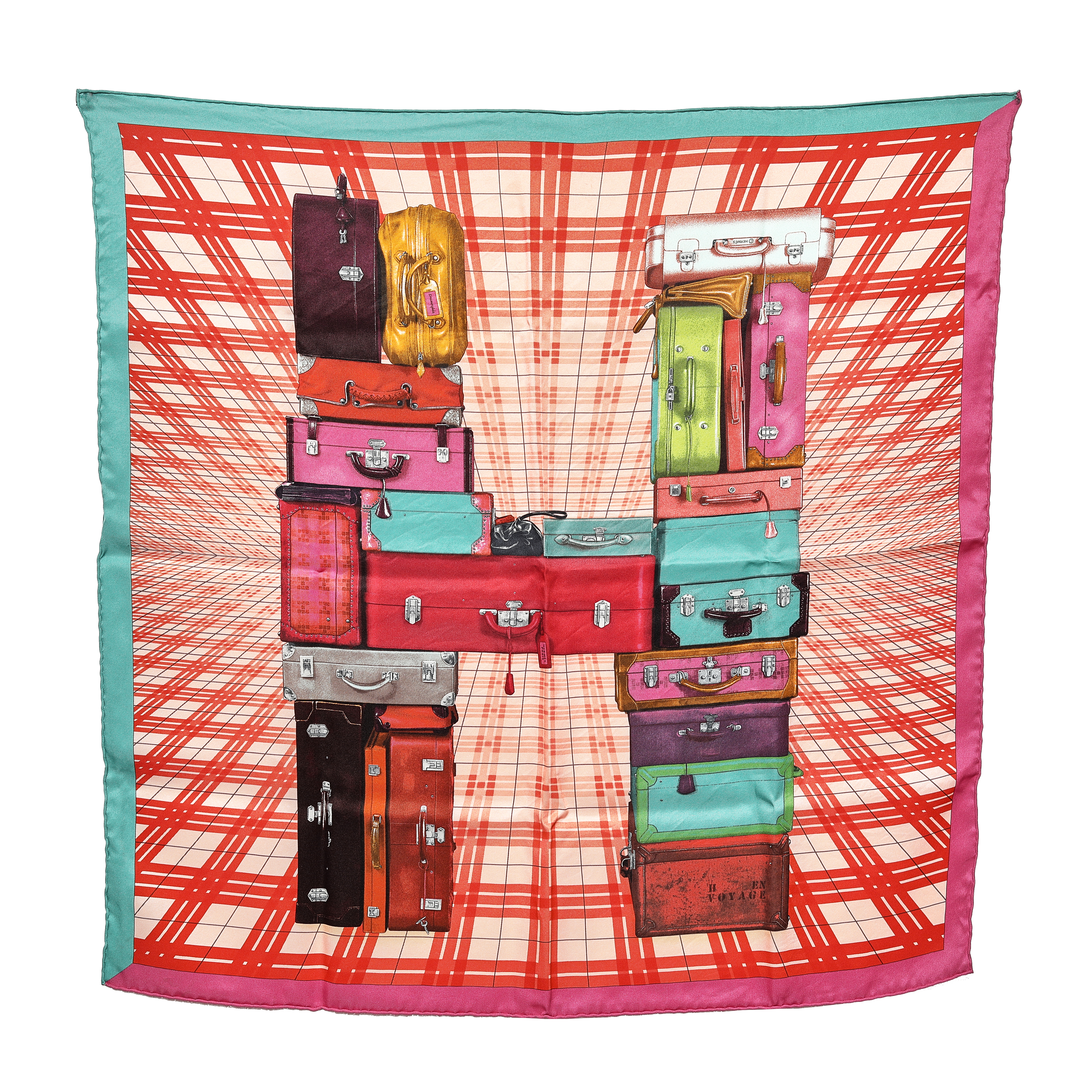 

Hermés Multicolor H En Voyage Silk Square Scarf