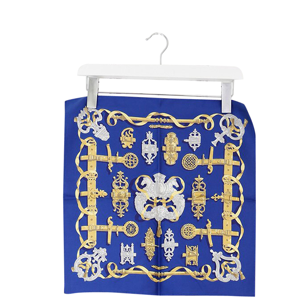 

Hermes Blue Silk Carre Scarf