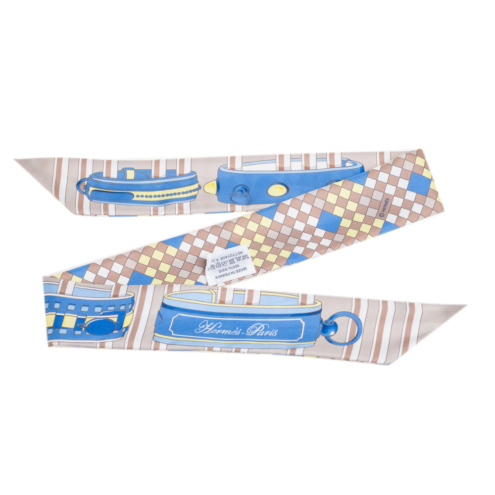

Hermes Multicolor Printed Silk Twilly