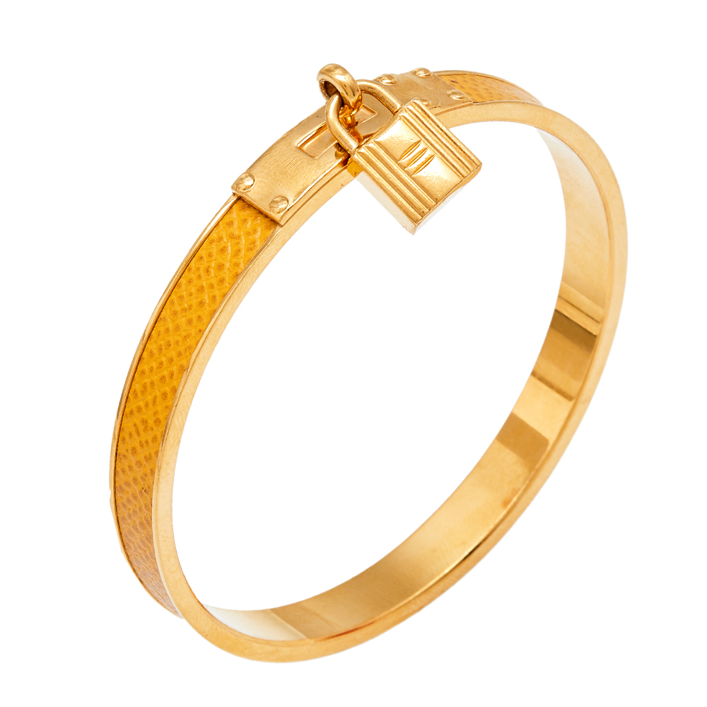 

Hermes Courchevel Kelly Lock Cadena Gold Tone Metal Bracelet