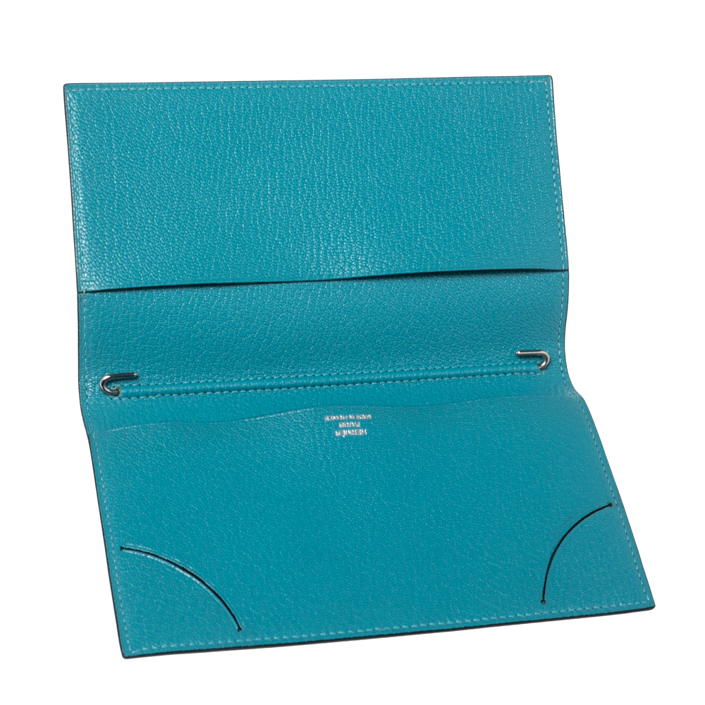 

Hermes Turquoise Chevre Mysore Leather Vision II Agenda Cover, Blue