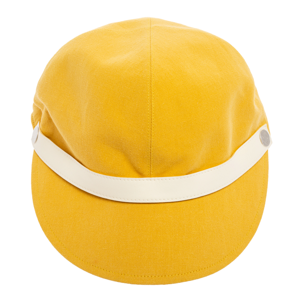 

Hermes Yellow Cotton & Linen Leather Strip Detail Cap Size
