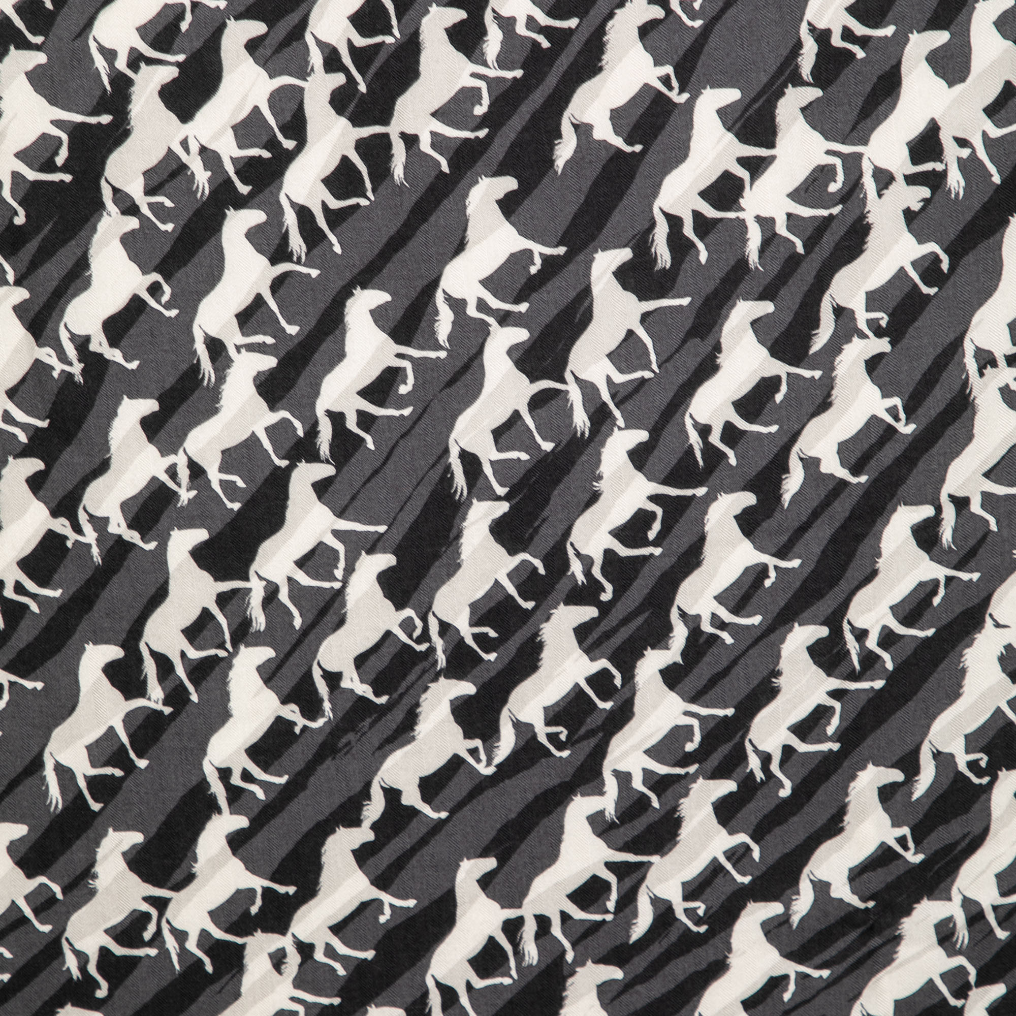

Hermès Grey Horse Print Cashmere Scarf