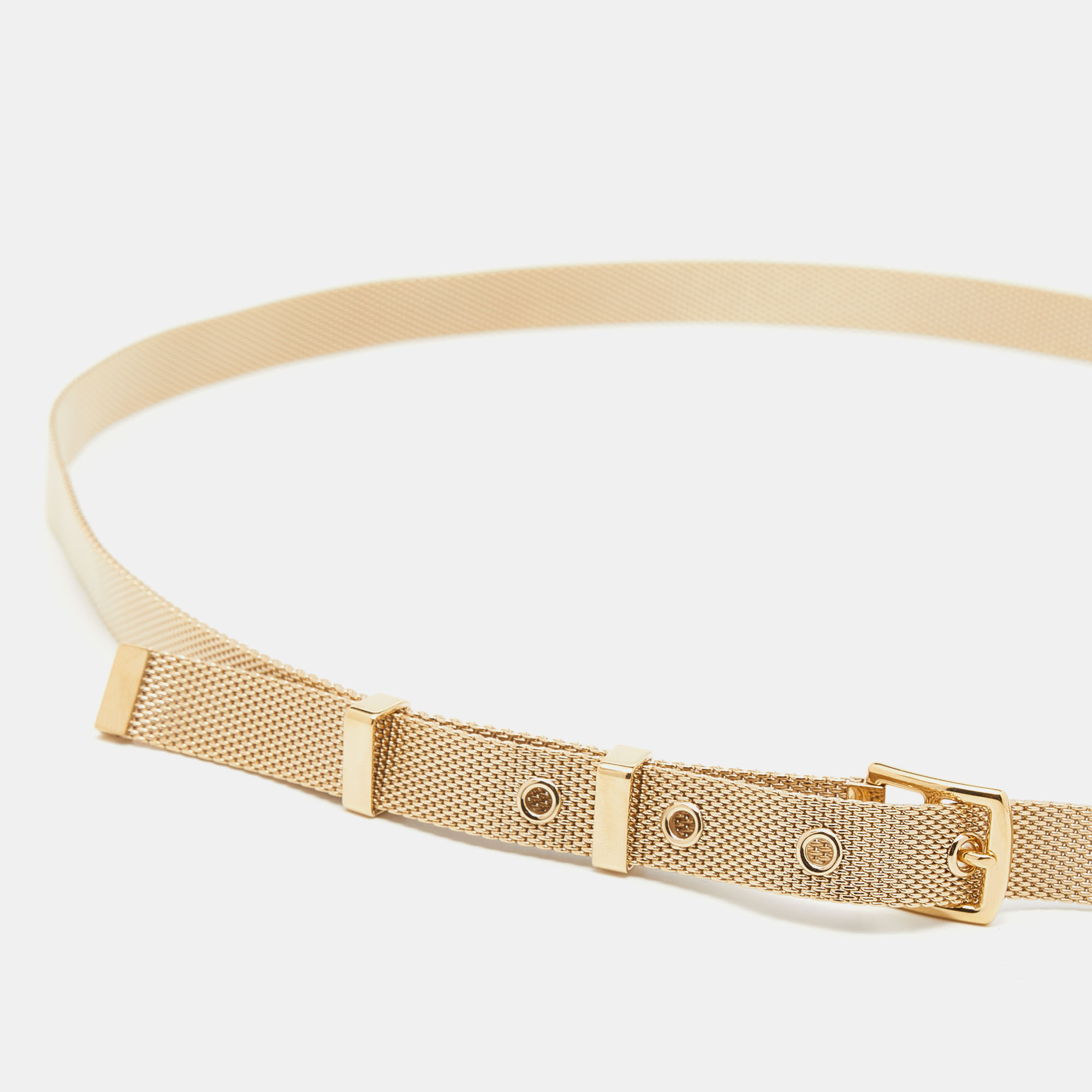 

Hermès Gold Plated Etrivière Chain Link Mesh Belt 90