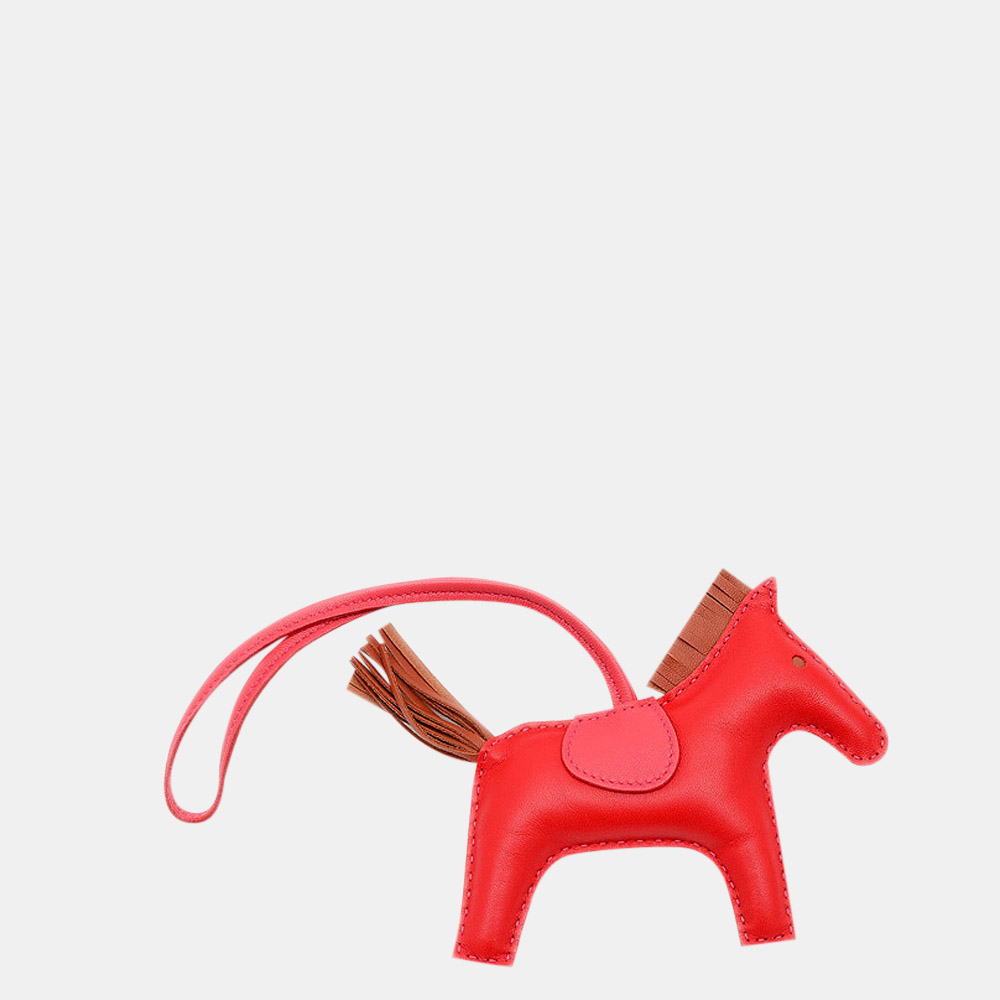 

Hermes Rodeo MM Bag Charm Rouge Indian Gold Bougainvillea, Red