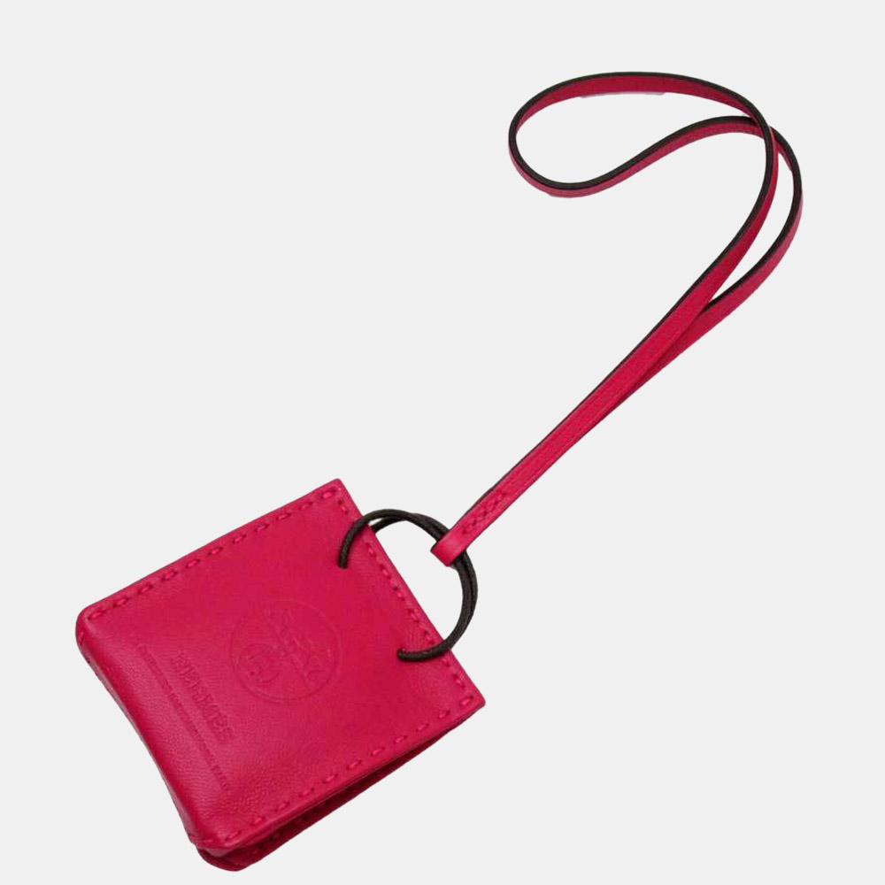 

Hermes Charm Mini Bag Motif Sack Orange Rose Mexico Anyomiro, Red