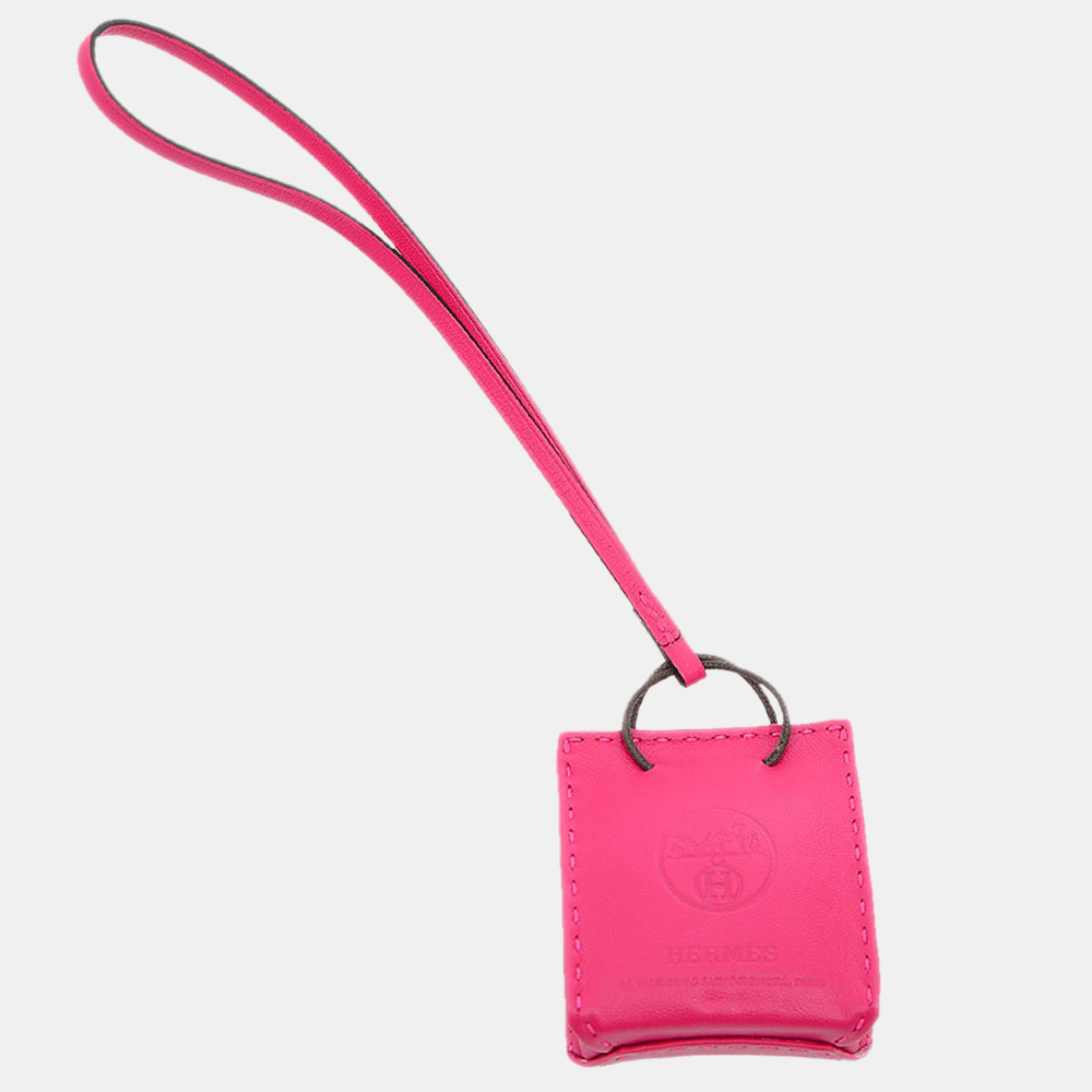 

Hermes Sack Orange Bag Charm Annu Milo Rose Mexico Shopper Type Y Engraved, Pink