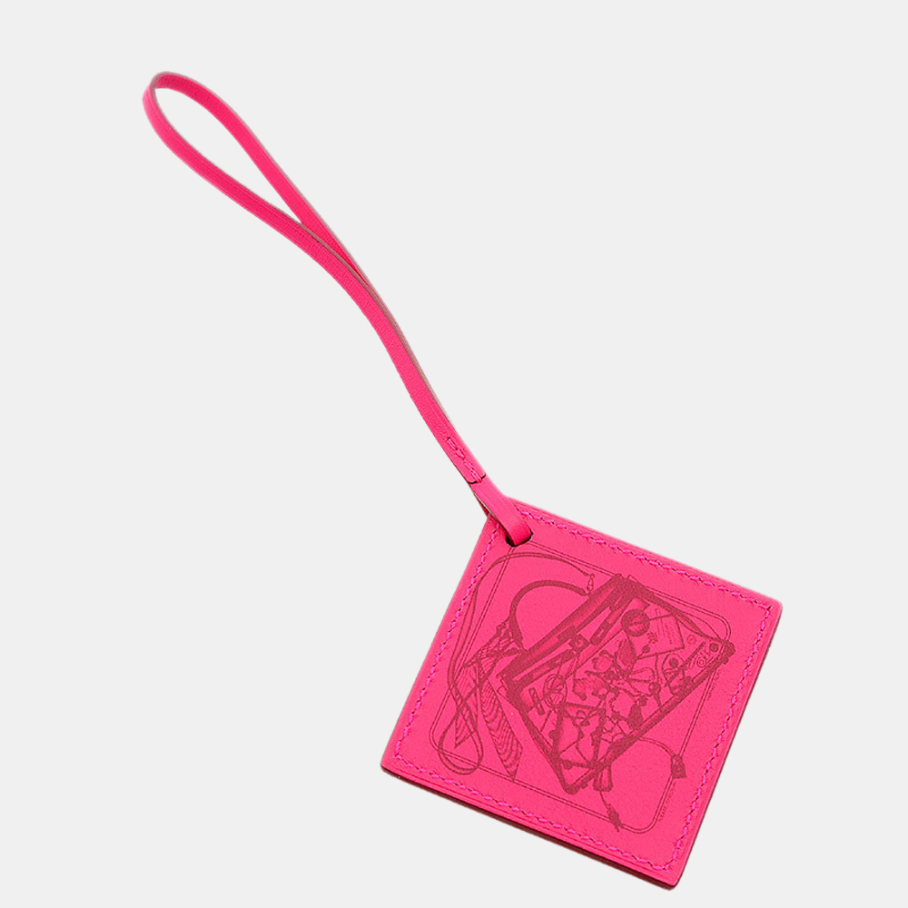 

Hermes Carre Nano Bag Charm Swift Rose Mexico, Pink