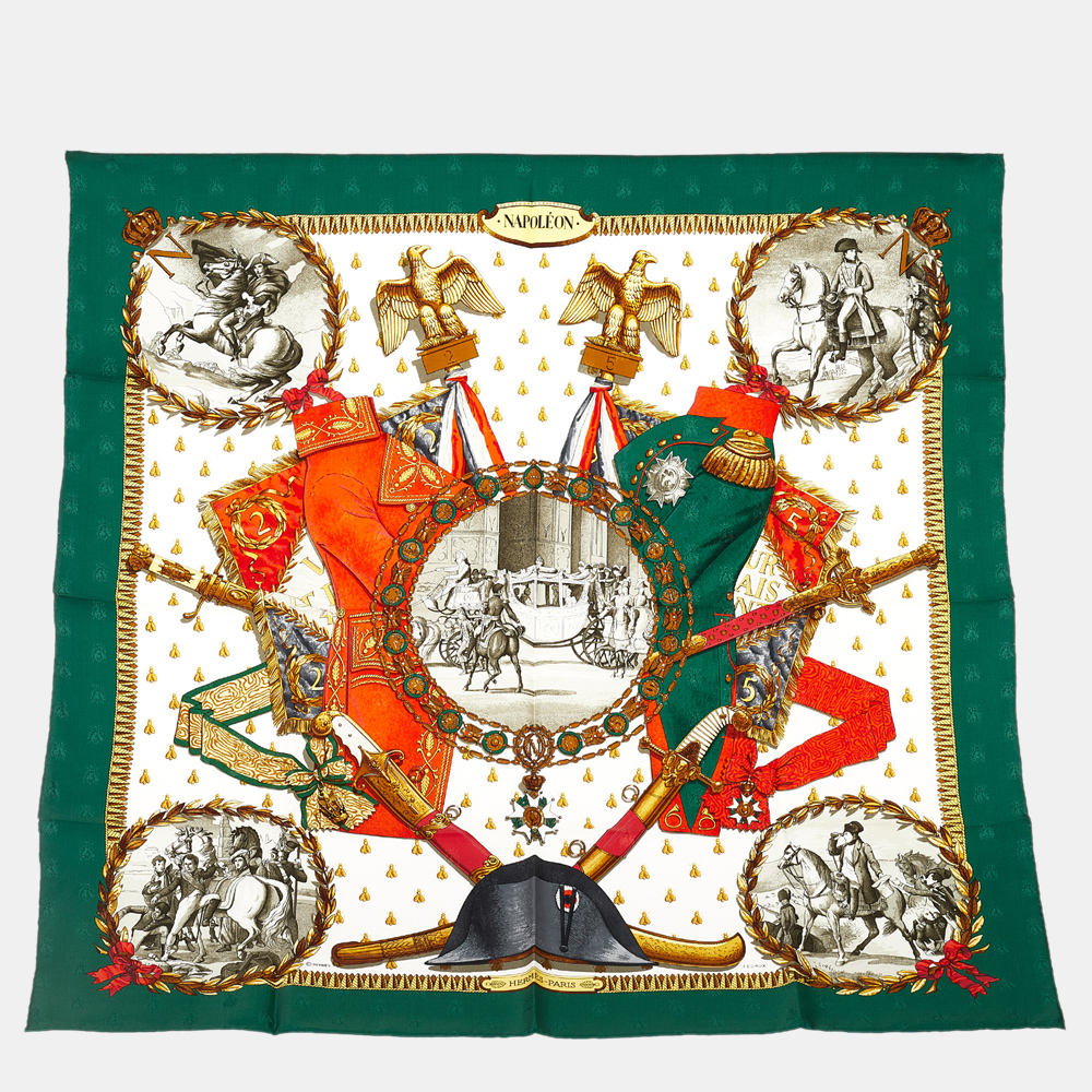 

Hermes Green/Multi Color Napoleon Printed Silk Scarf