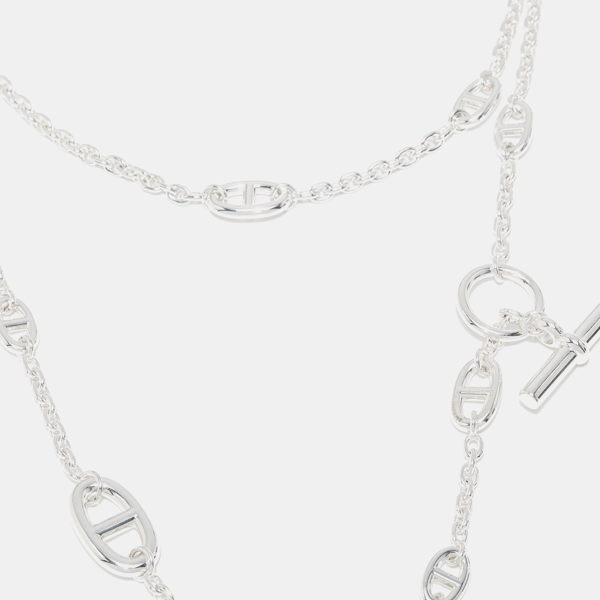 

Hermès Sterling Silver Farandole Toggle Long Necklace