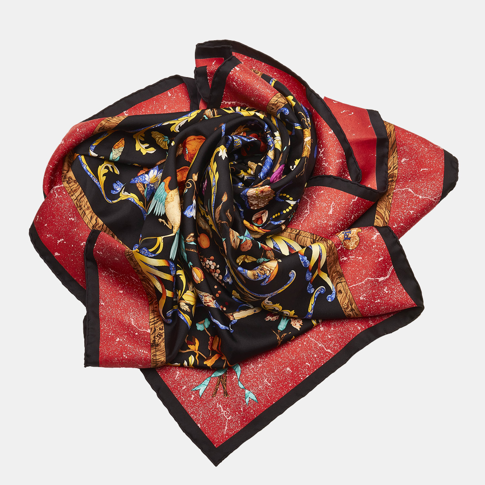 

Hermes Black/Multi Color Pierres dOrient et dOccident Silk Scarf