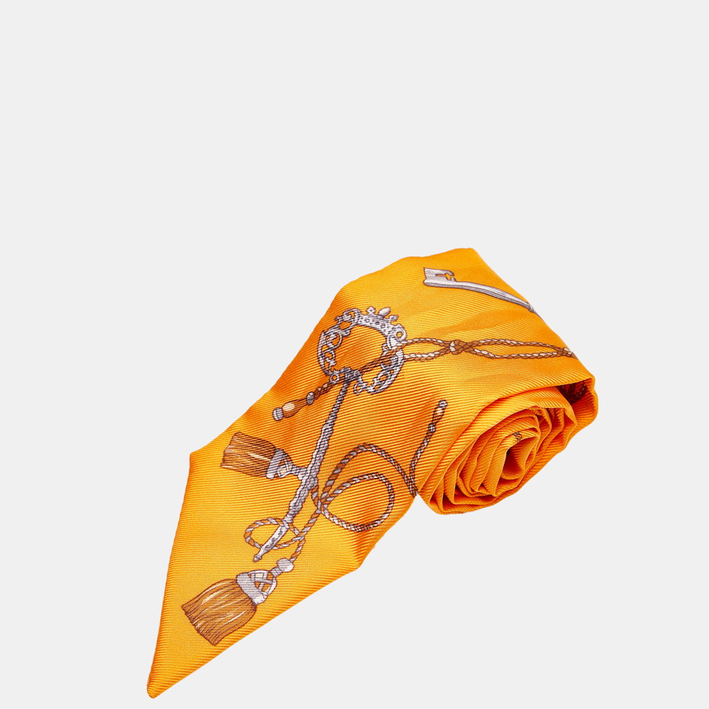 

Hermes Multi Color/Orange Les Cles Twilly Silk Scarf, Multicolor
