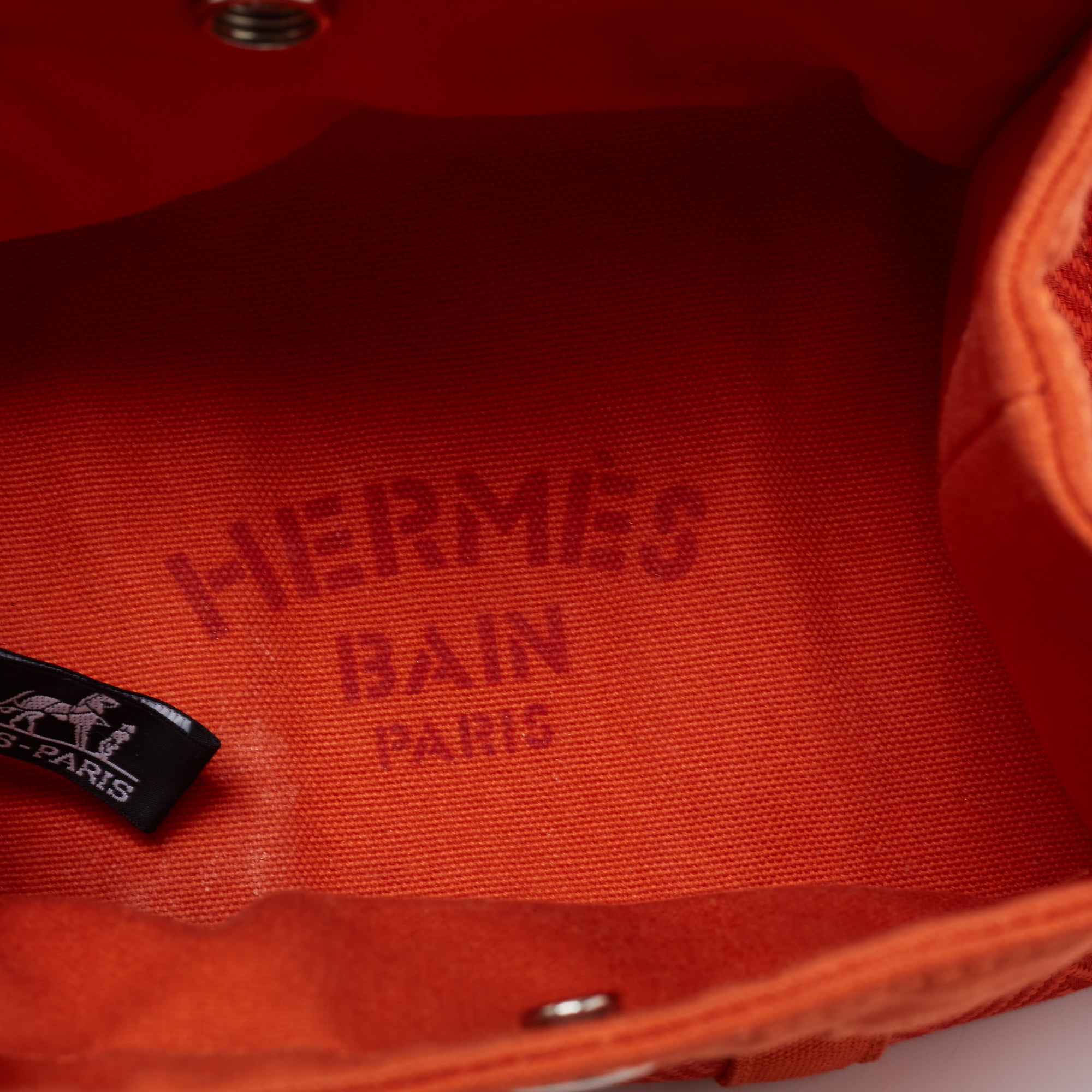 

Hermès Orange Toile Chevron Garden Party Pouch