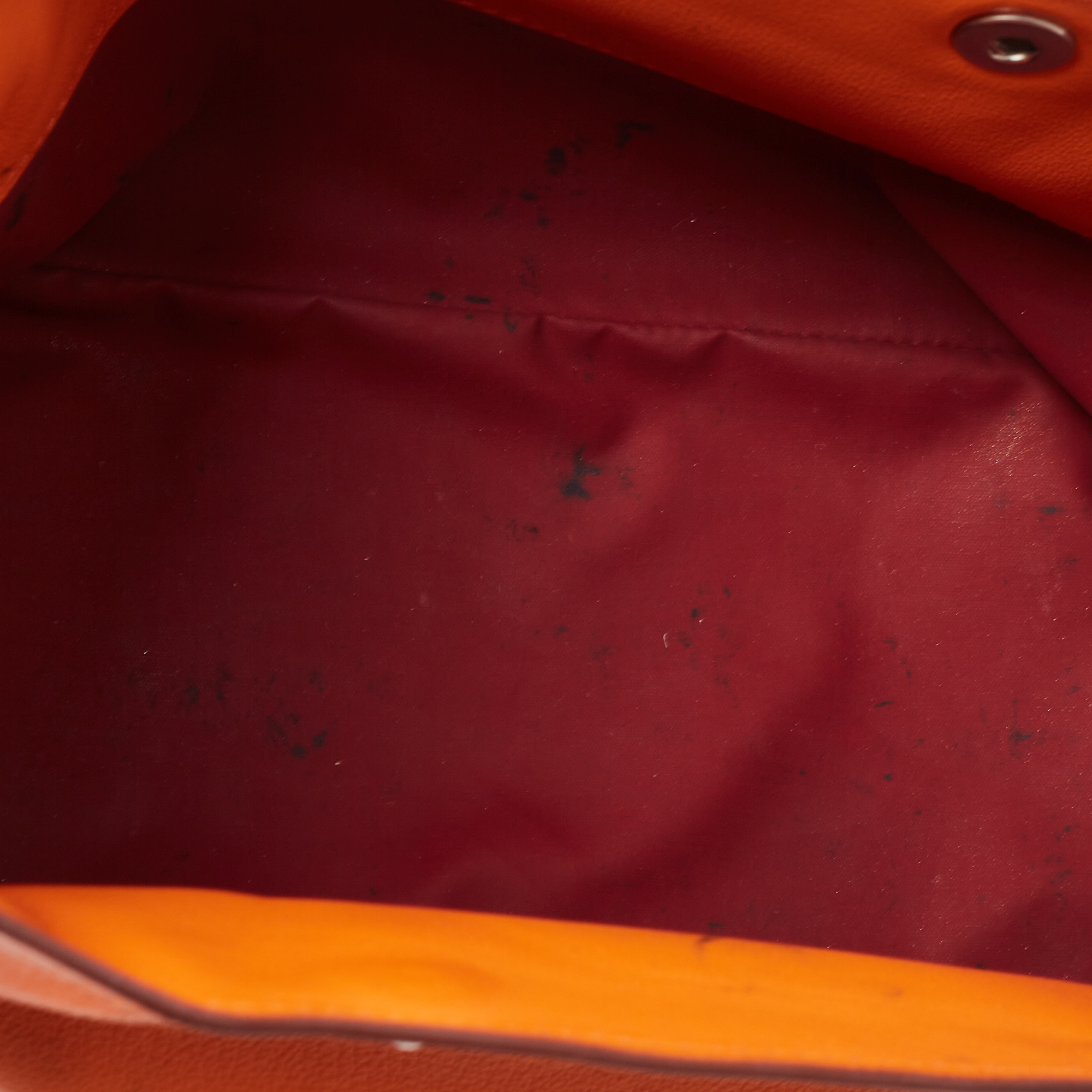 

Hermes Orange Leather BePop MM Pouch