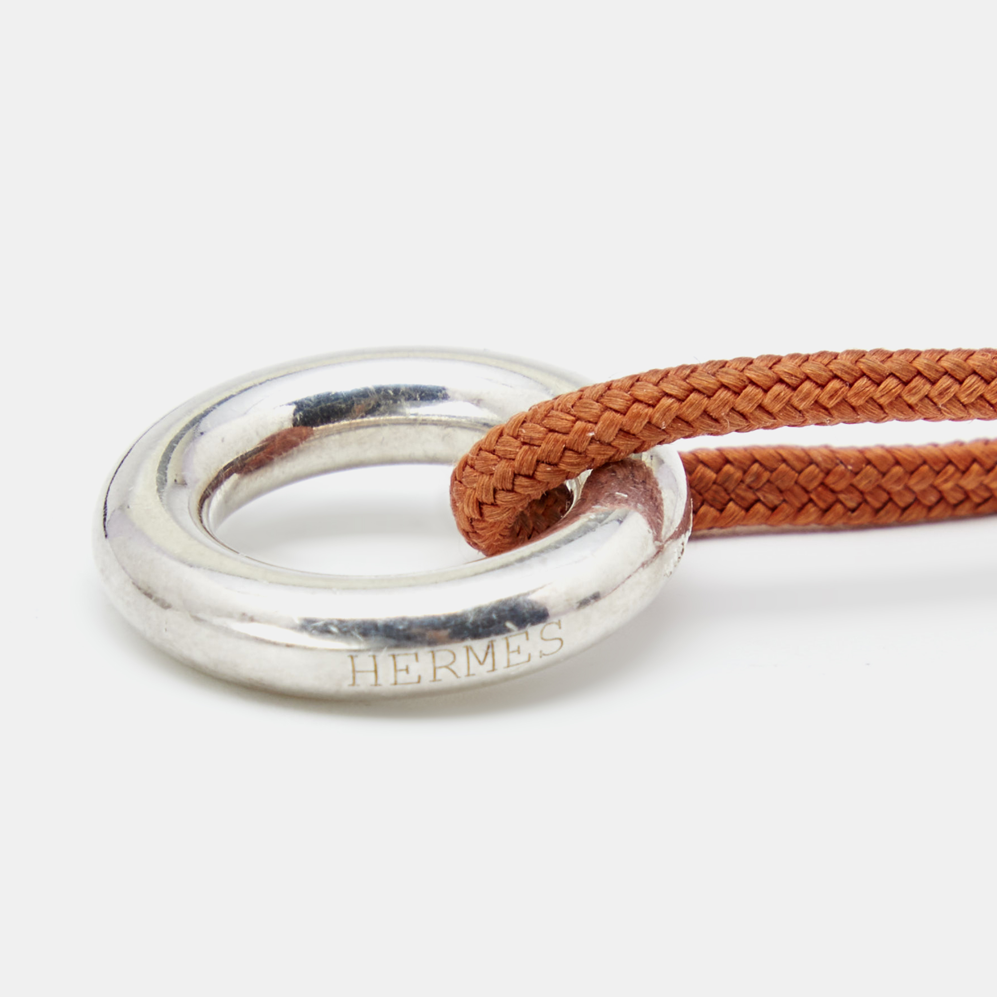 

Hermès Skipper Sterling Silver Orange Cord Toggle Bracelet