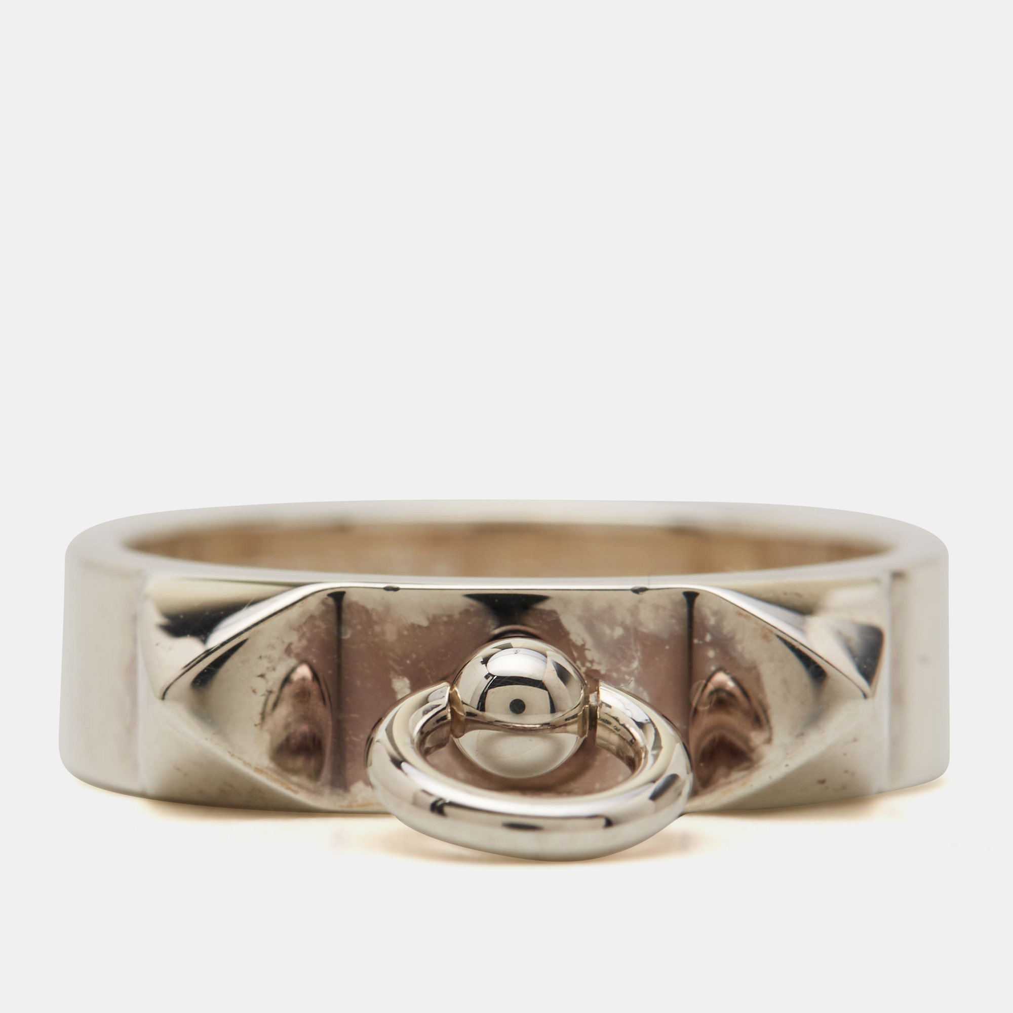 

Hermès Sterling Silver Collier De Chien Ring SM