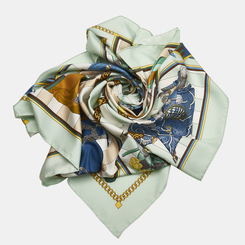 

Hermes Blue/Multi Color Chocs en Plumes Silk Scarf