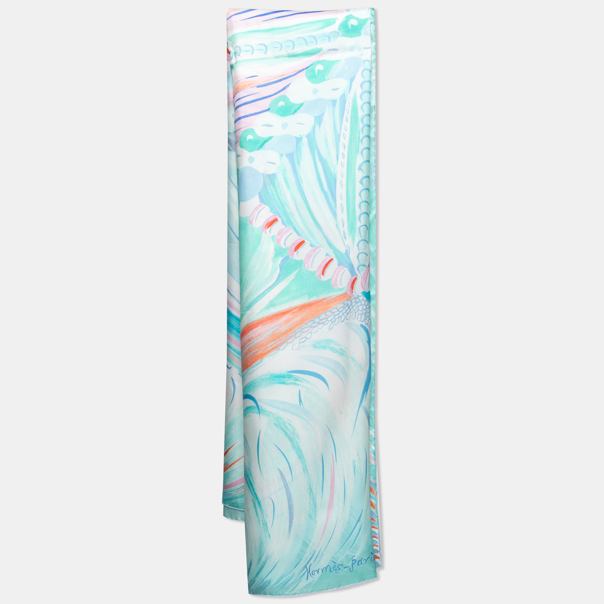 Pre Owned Hermes Multicolor Le Bouclier de la Beaute Silk Scarf