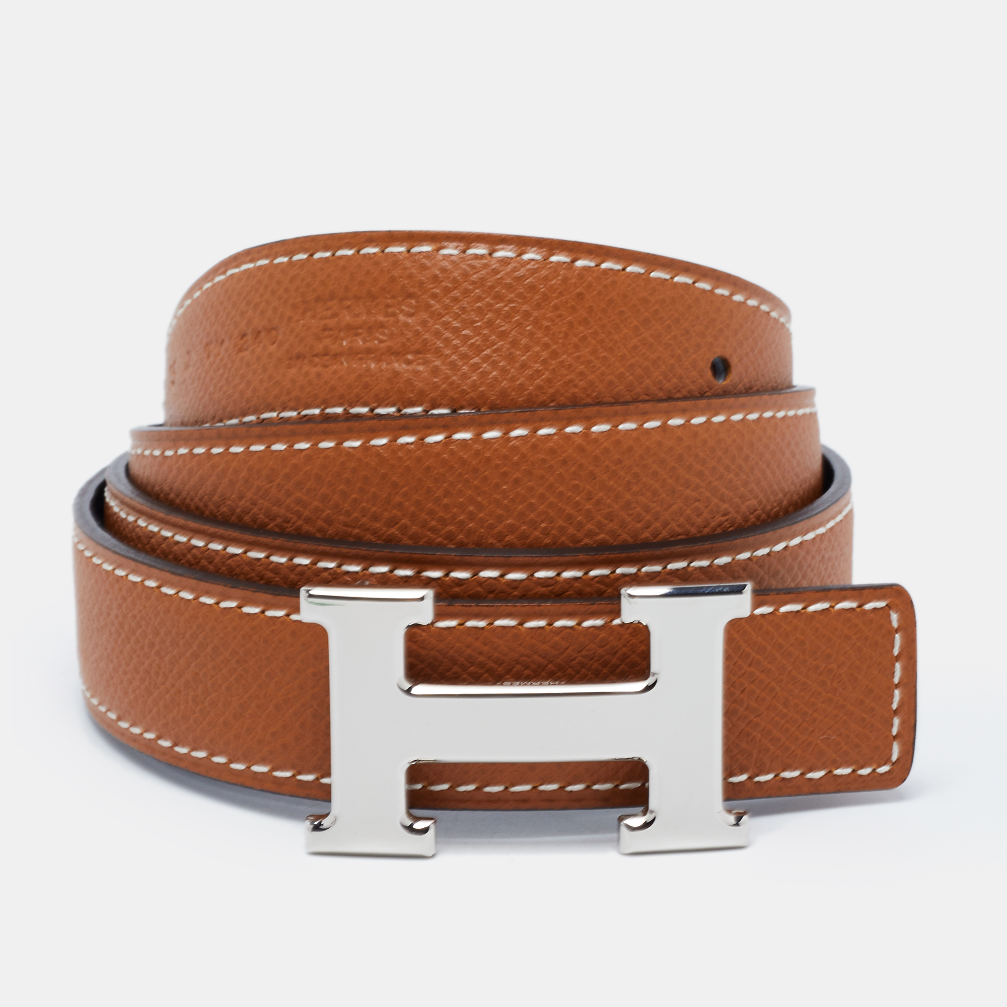 Hermès NEW HERMES BELT LINK 42MM T90IN BLACK EPSOM LEATHER AND