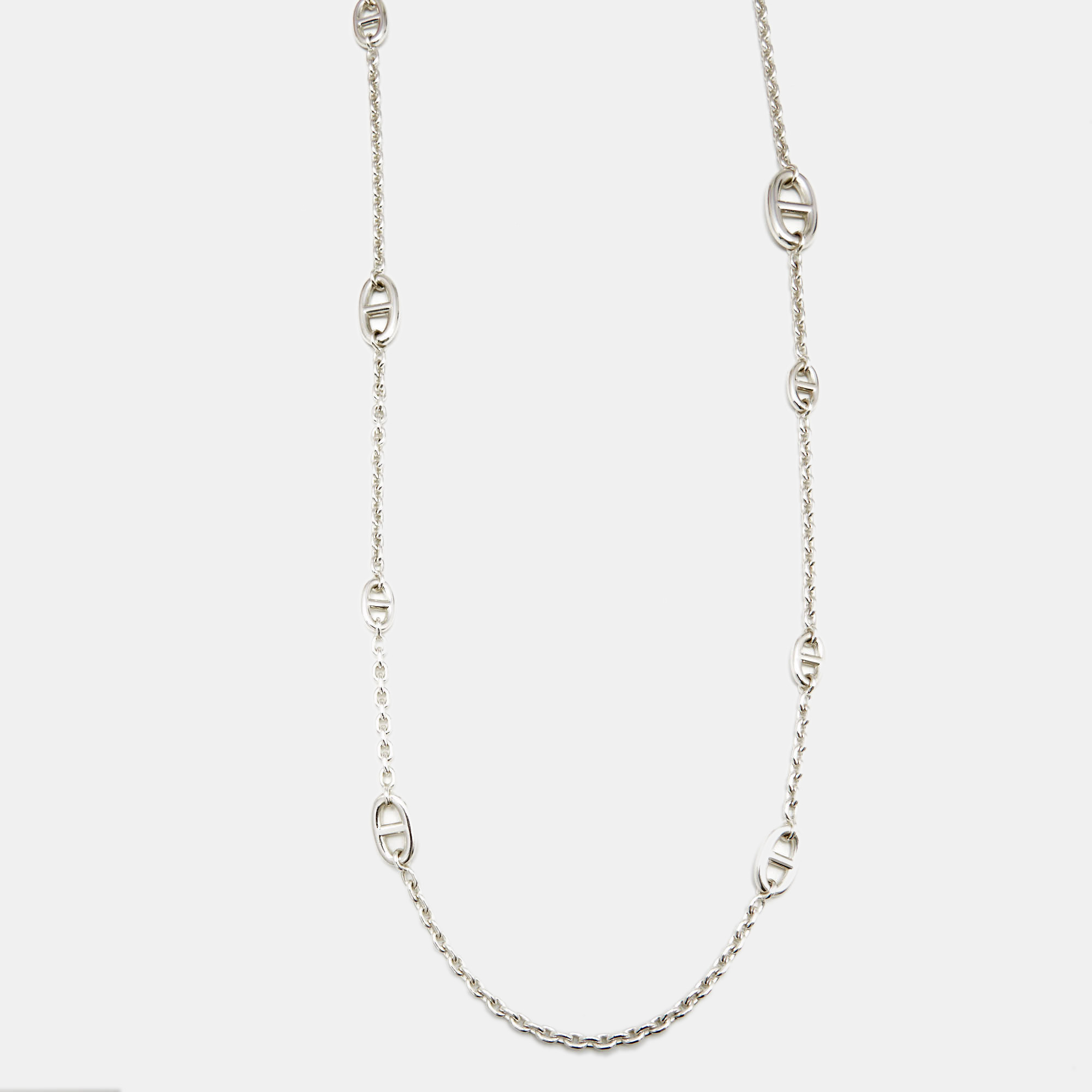 

Hermes Farandole Sterling Silver Long Toggle Necklace