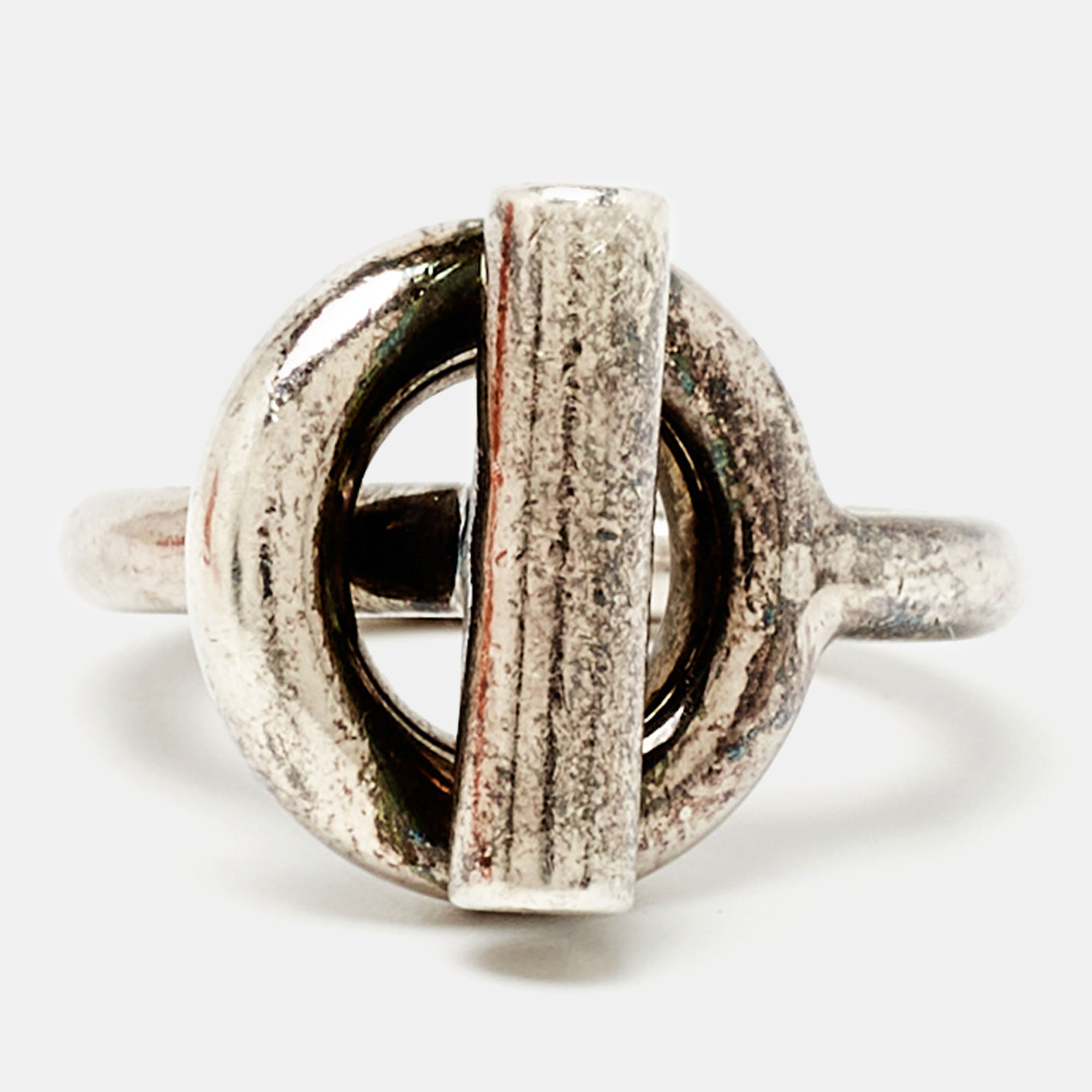 

Hermes Echappee Sterling Silver Medium Model Ring Size