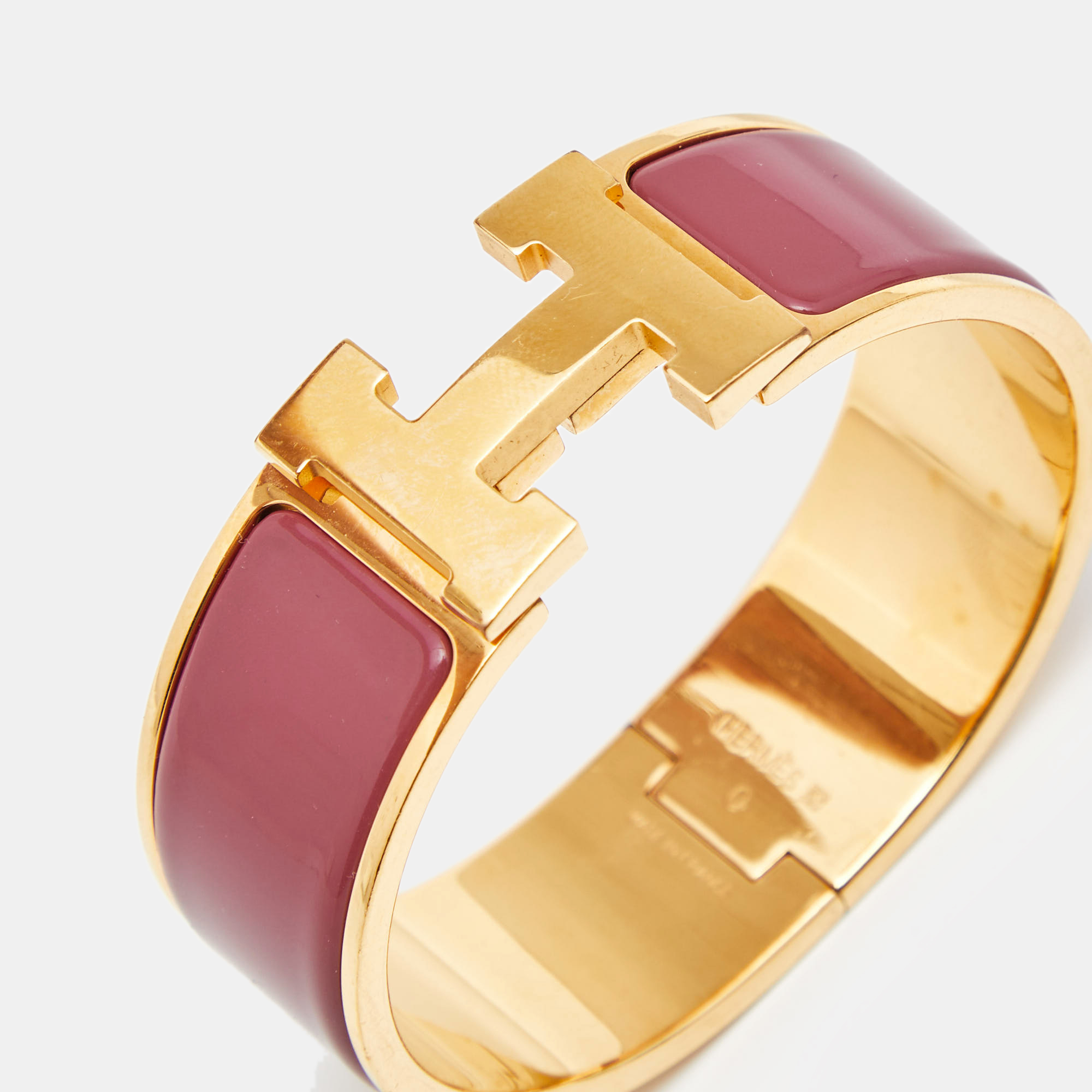 

Hermes Clic Clac H Enamel Gold Plated Bracelet