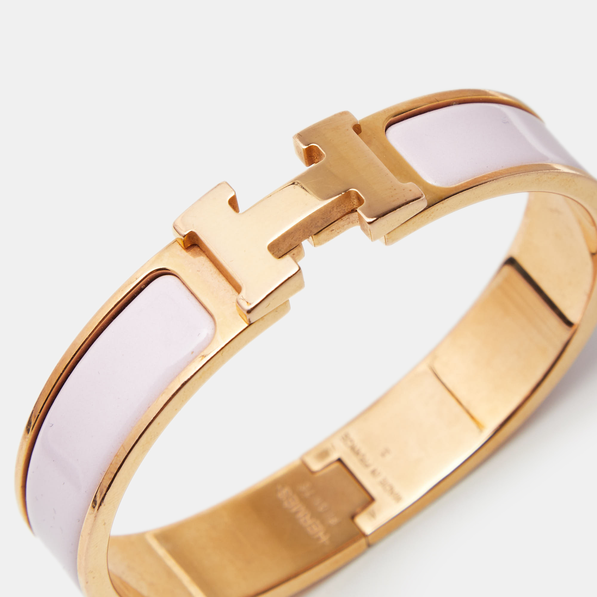 

Hermes Clic H Enamel Gold Plated Narrow Bracelet