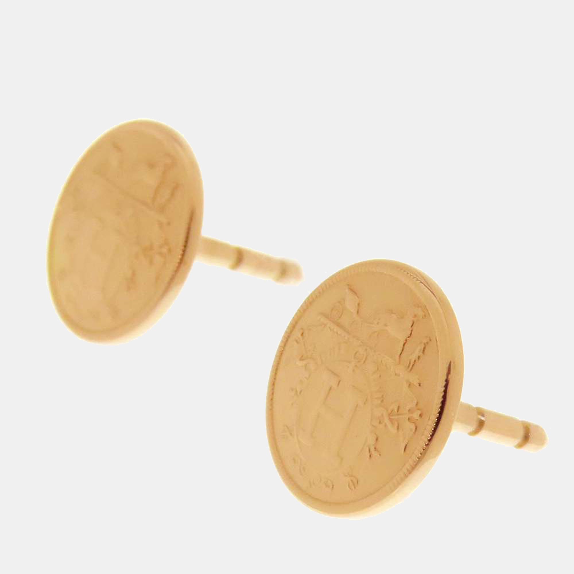 

Hermes 18K Rose Gold Ex-Libris Stud Earrings