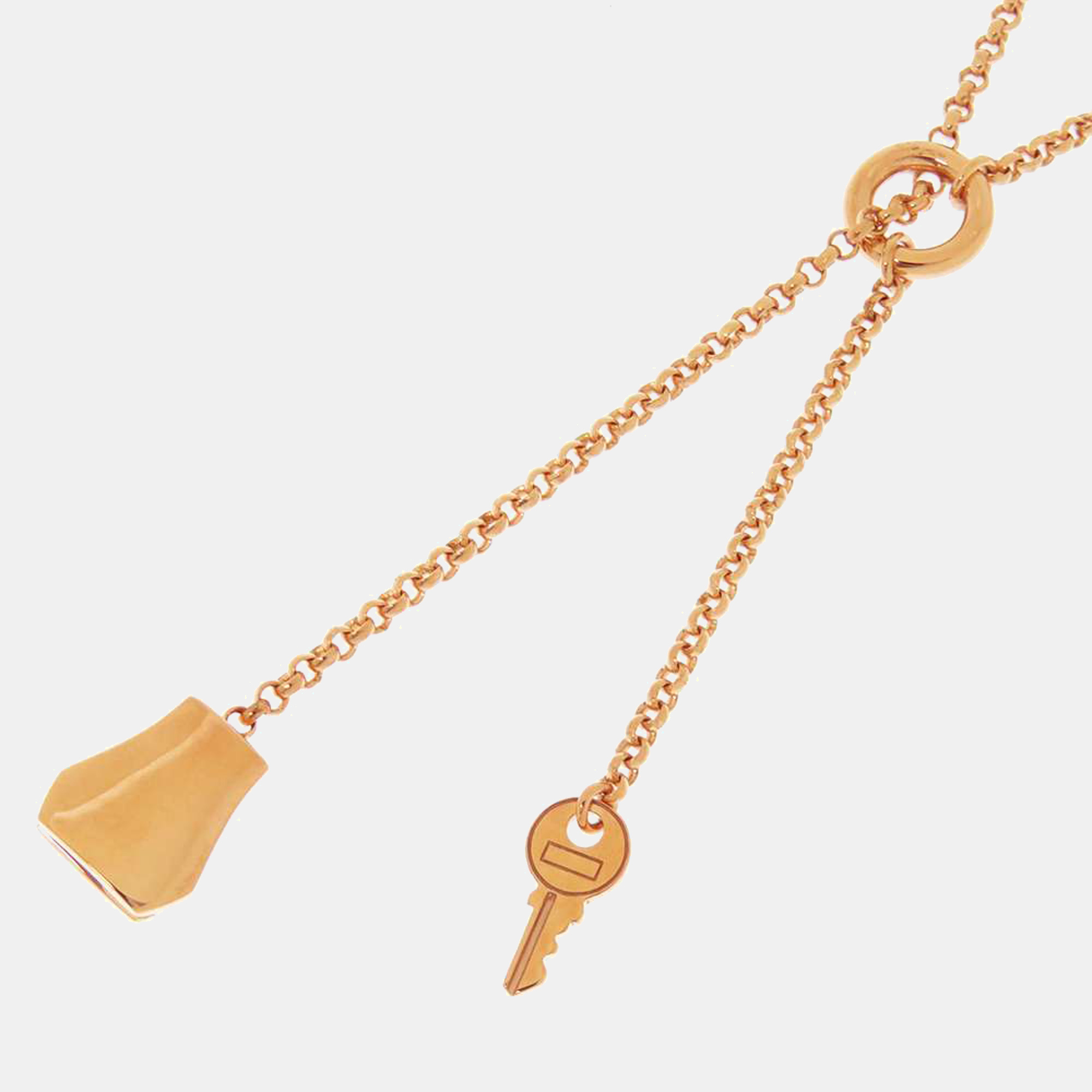 

Hermes 18K Rose Gold Kelly Clochette Small Lariat Necklace