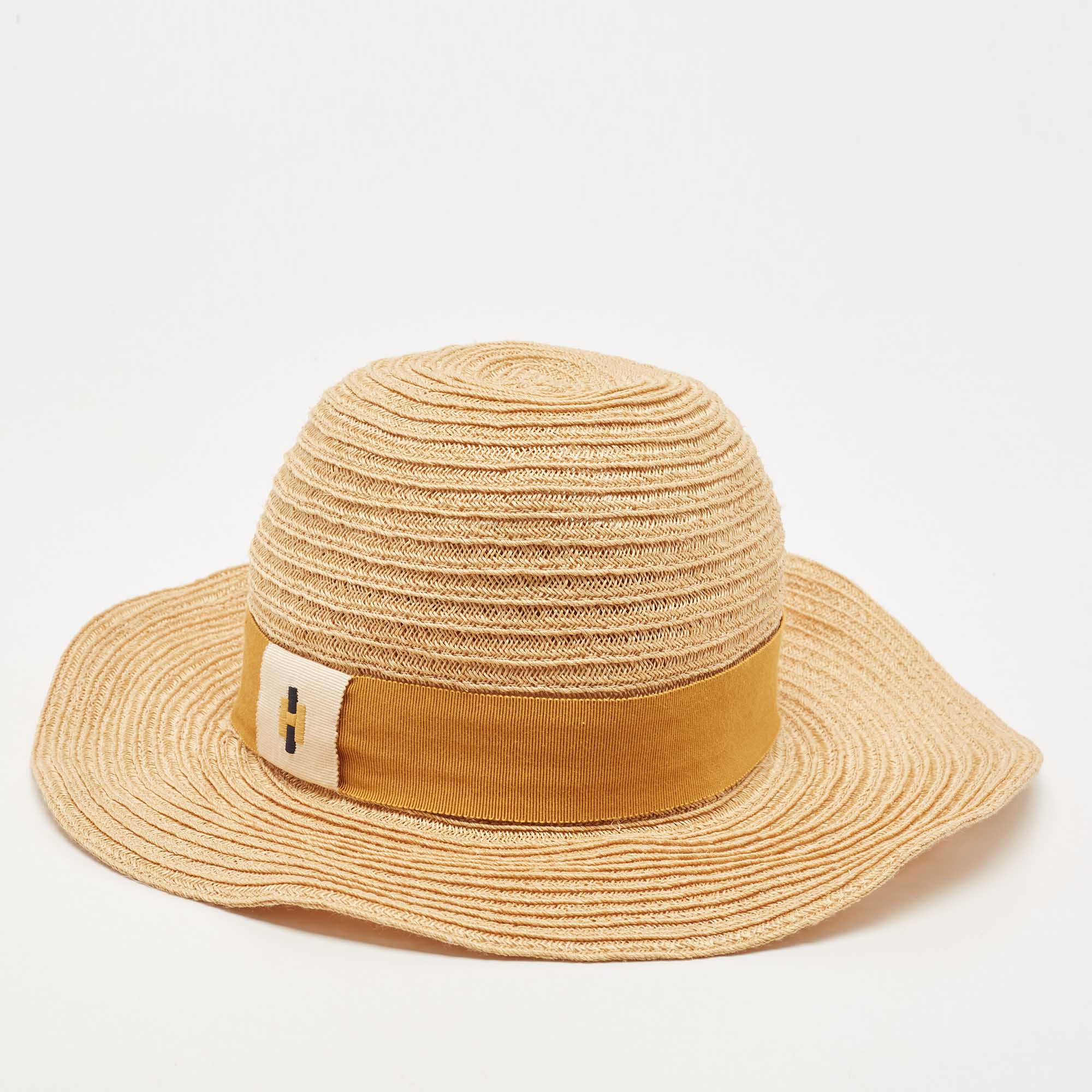 

Hermès Beige Hemp Summer Hat Size