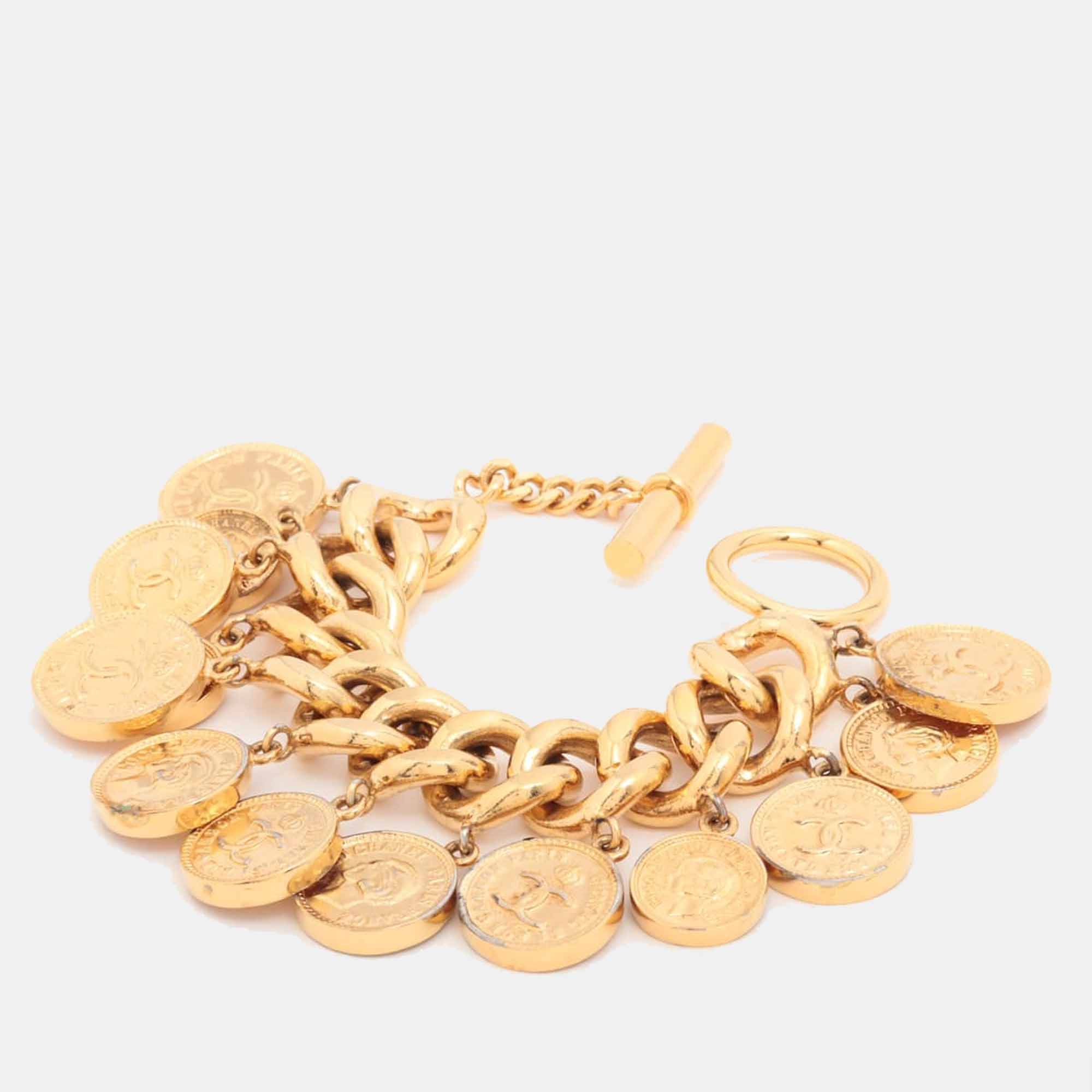

Hermes Coco Mark Bracelet GP gold Coin