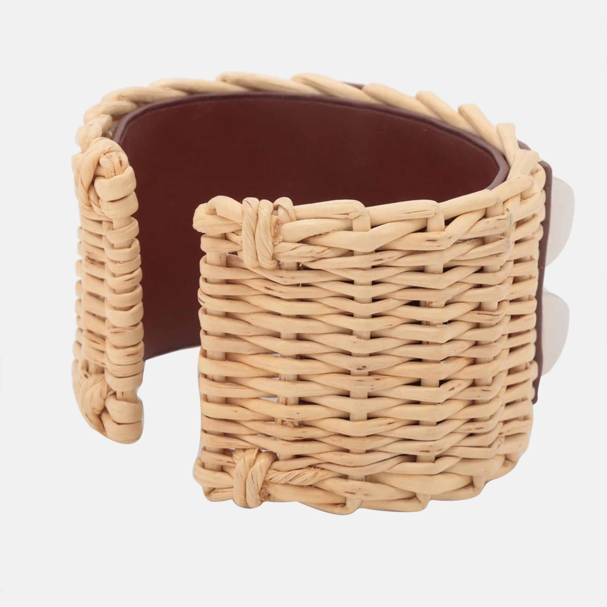 

Hermes Collier de Chien Medor Picnic X Engraving Bangle GP x Rattan x Barenia Beige