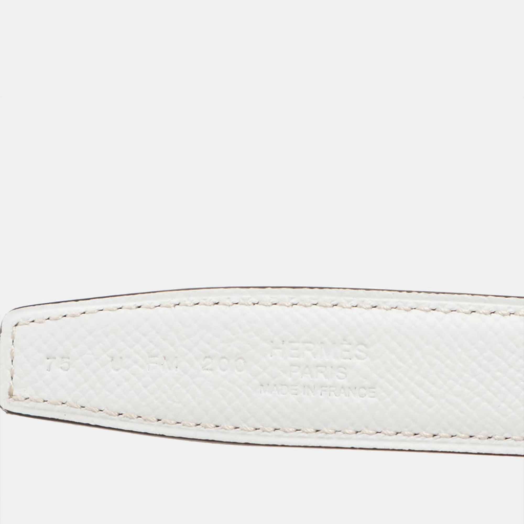 

Hermes Collier de Chien U Imprint Belt 75 Leather White