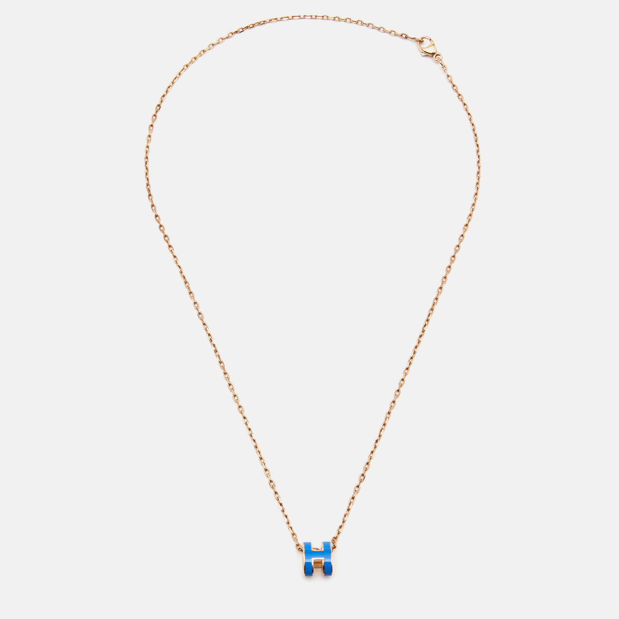 

Hermes Pop H Enamel Gold Plated Necklace