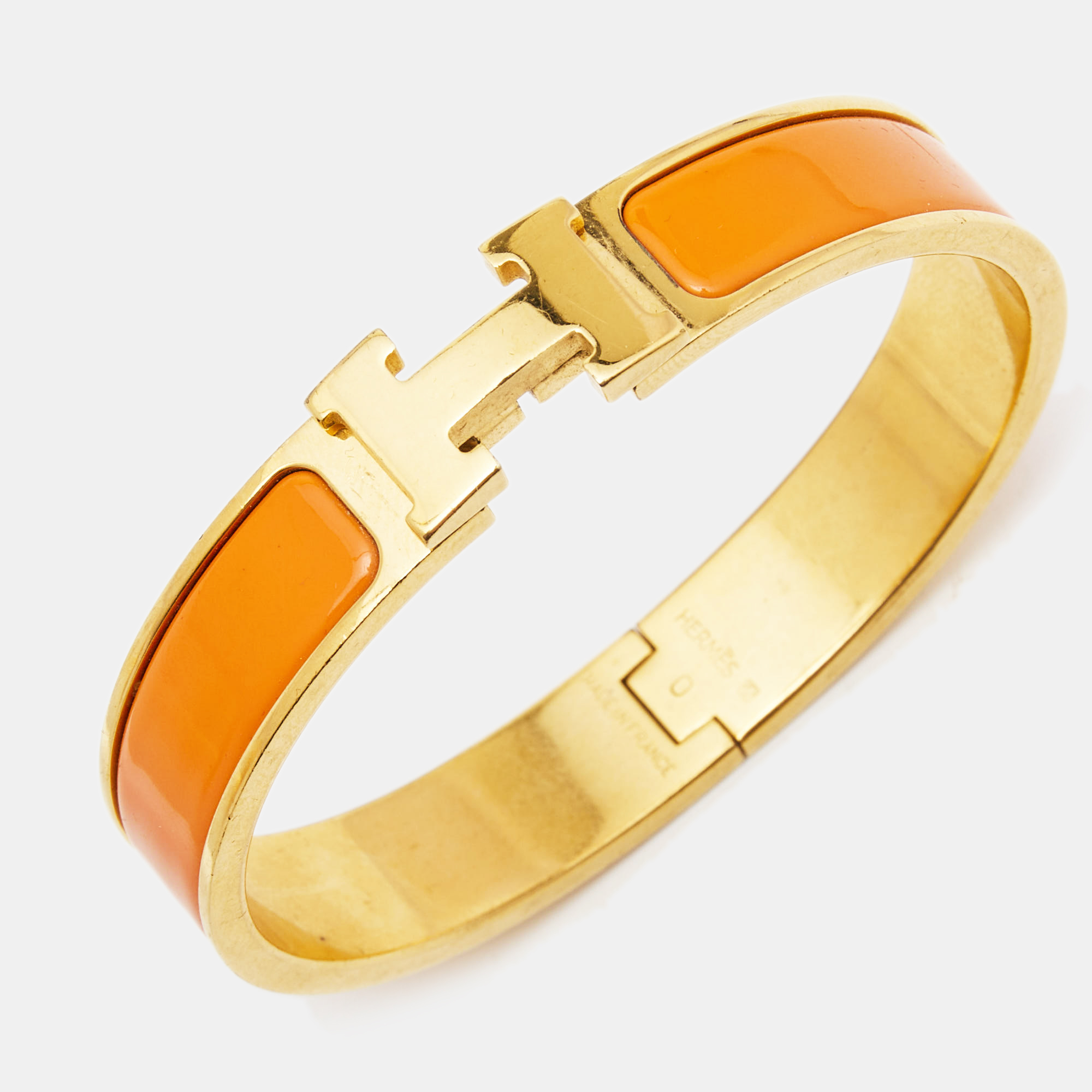 

Hermes Clic H Enamel Gold Plated Bracelet