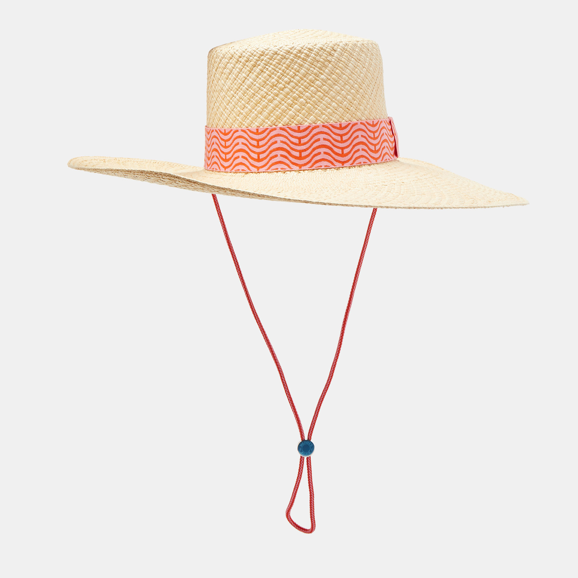 

Hermès Beige Panama Chevron Straw Elettra Hat Size