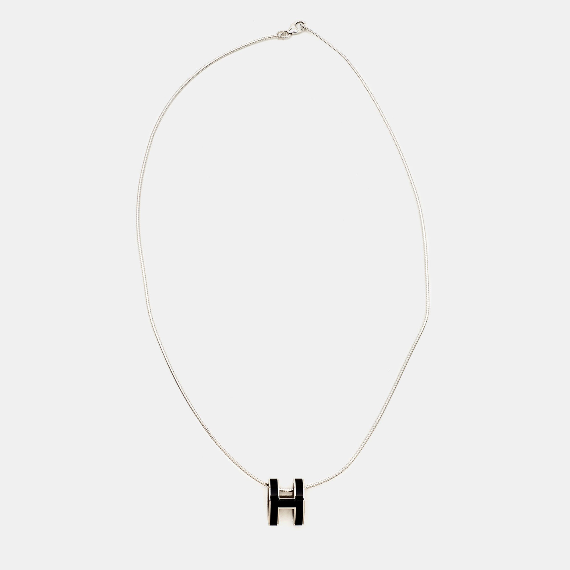 

Hermès Pop H Enamel Sterling Silver Palladium Plated Necklace