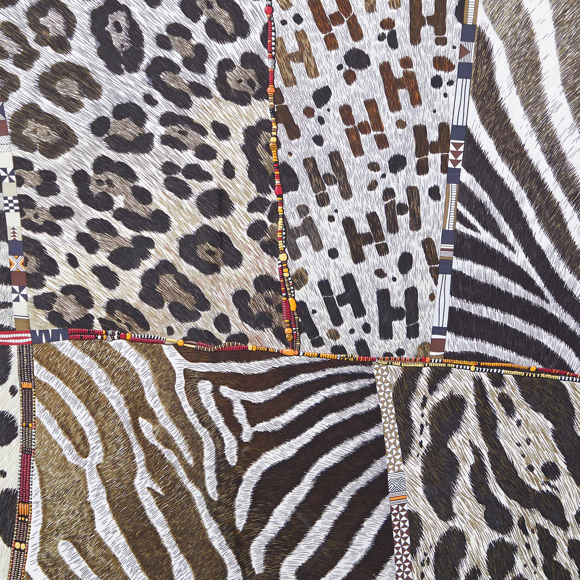 

Hermès Multicolor Pelages et Camouflage Printed Silk Square Scarf