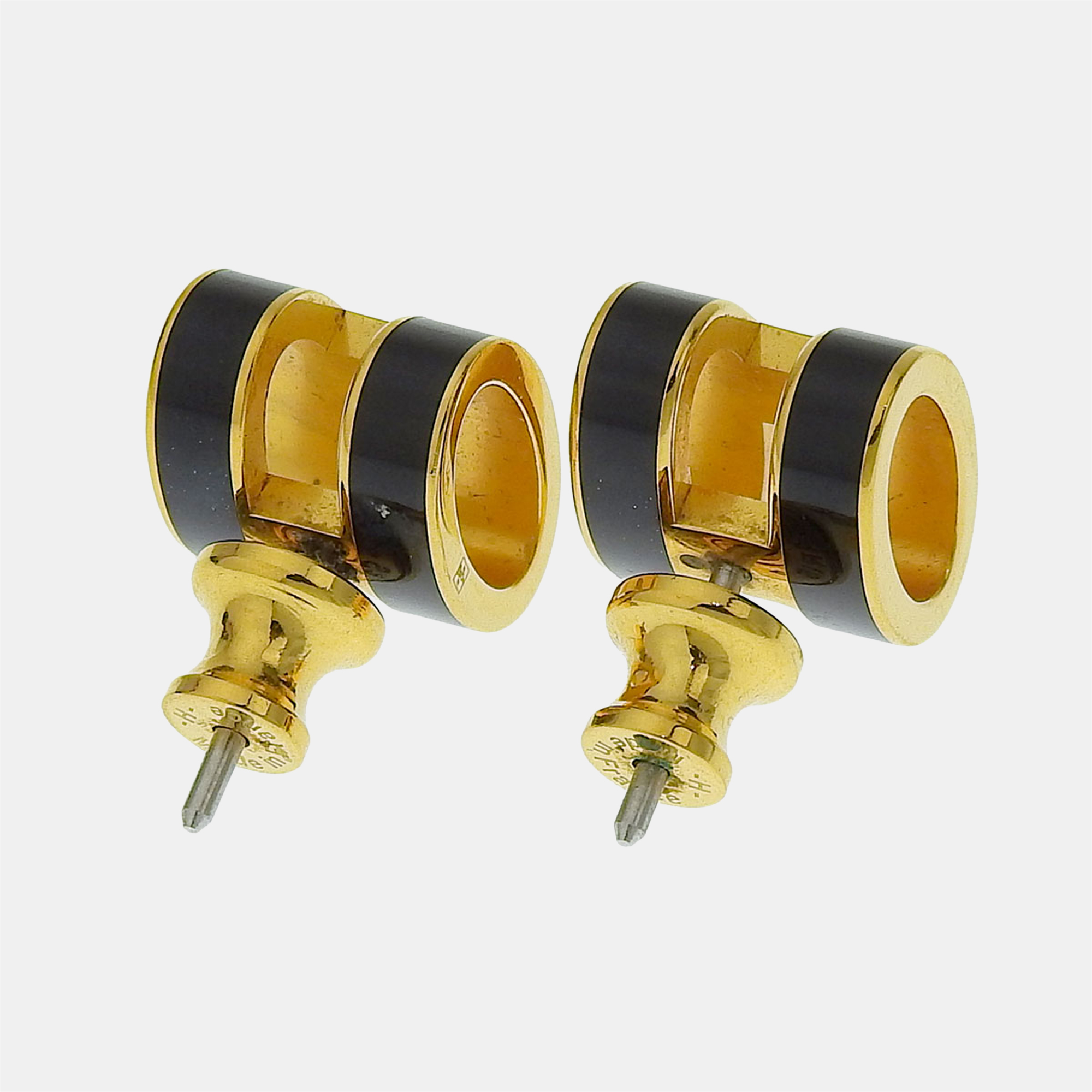 

Hermes Black Metal Mini Pop H Earrings